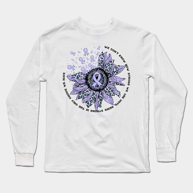 anorexia Awareness - sunflower Flower We Don't Know How Strong Long Sleeve T-Shirt by vamstudio